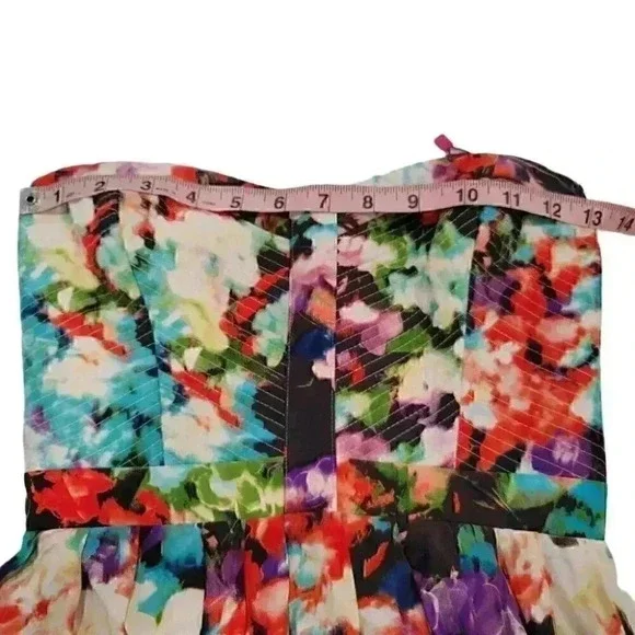 Parker Lily Secret Garden Women's 100% Silk Strapless Dress - Picture 10 of 13